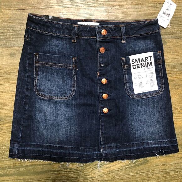 DL1961 Girls' Minnie a Line Denim Jean Raw Hem Mini Skirt 16 S - Picture 5 of 5